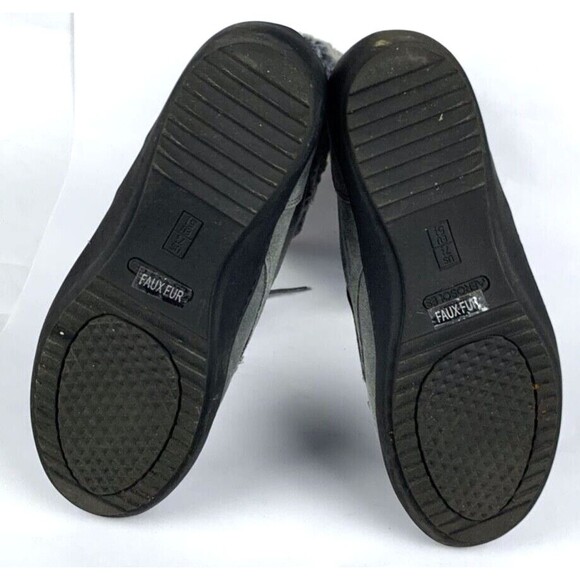 Aerosoles Mid Calf Boots Womens 7.5 Gray Suede Pinelands Y2K Wedge Faux Fur - Picture 6 of 9